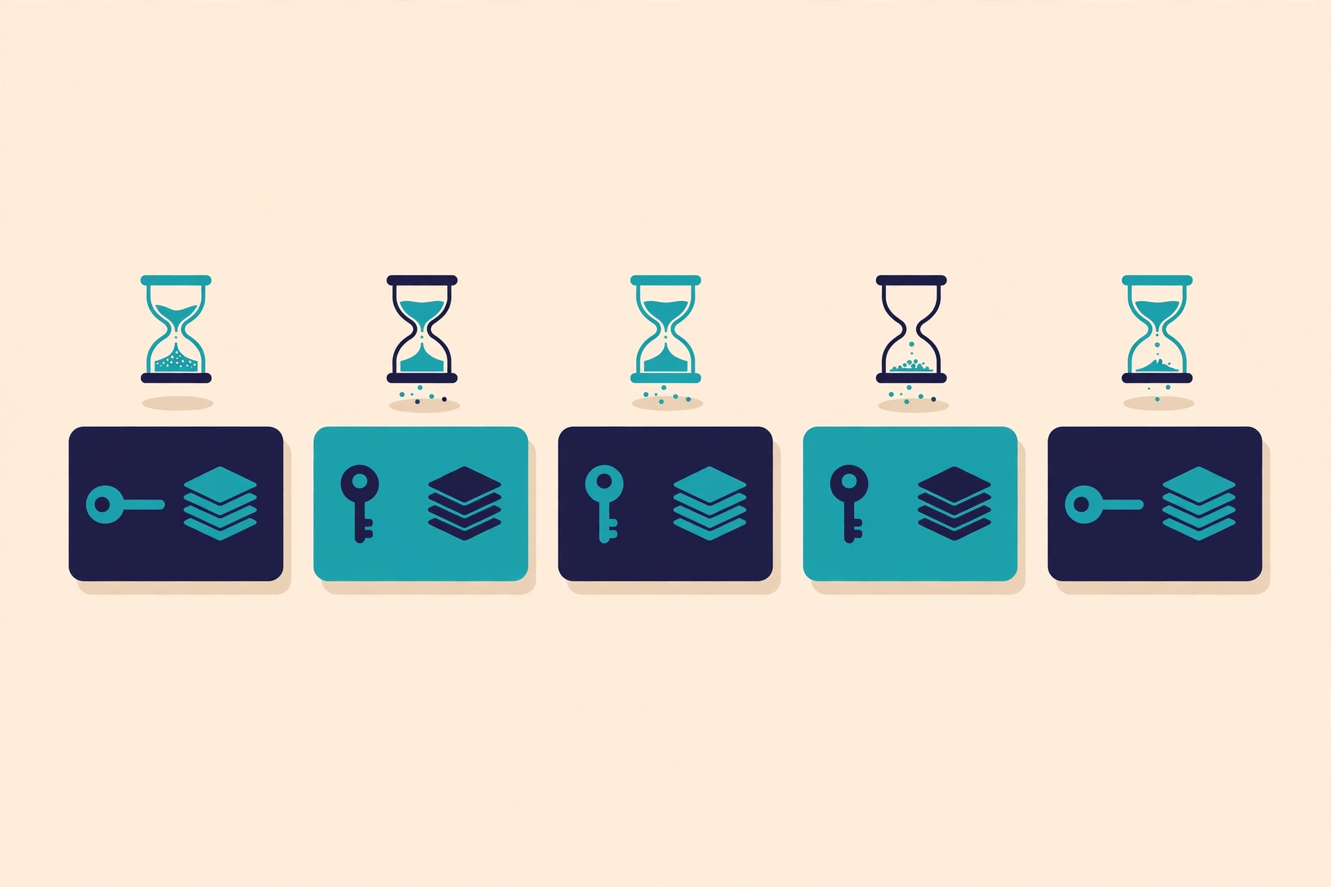 Ilustrasi pasangan key-value Redis dengan timer TTL