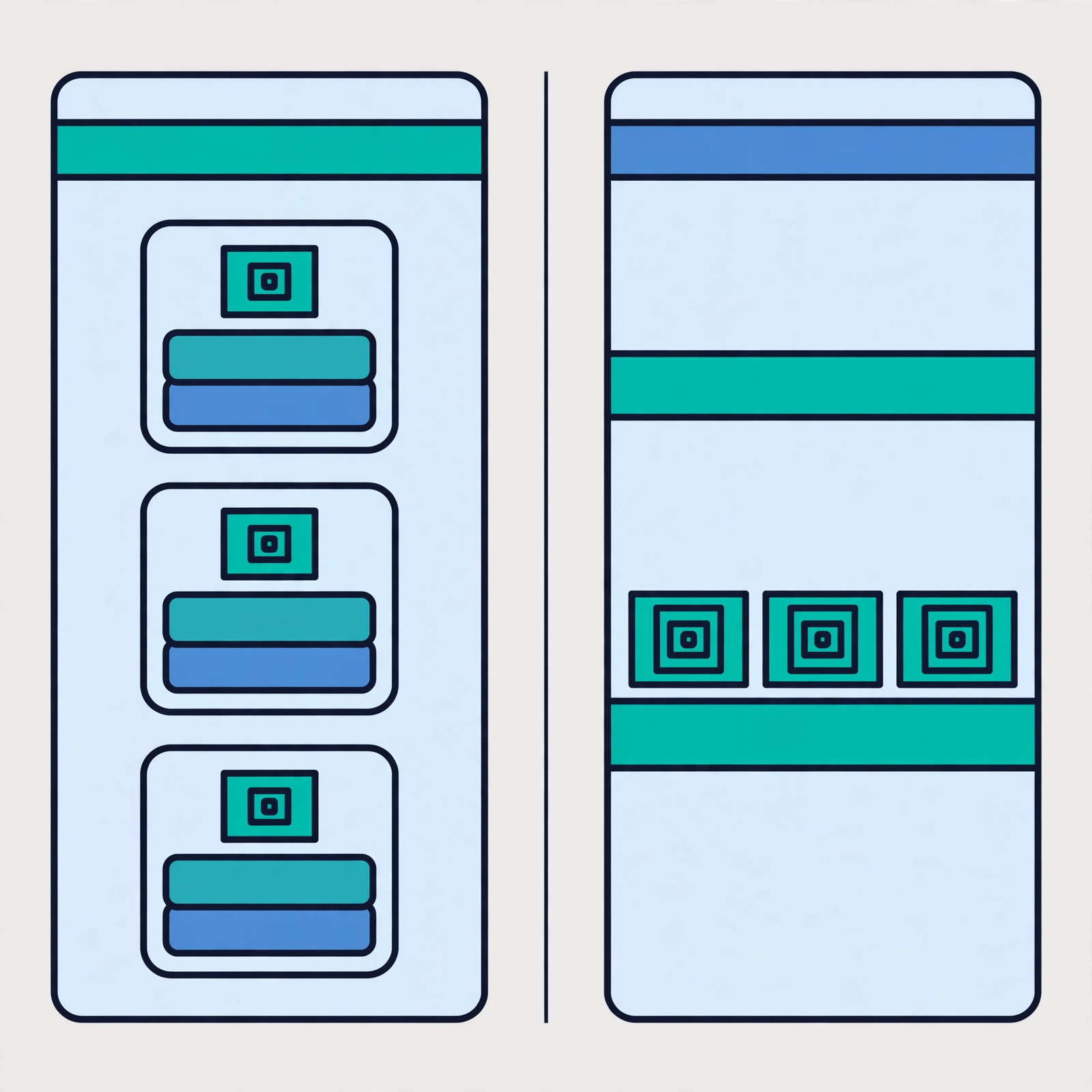 Technical diagram comparing container and virtual machine architecture side by side