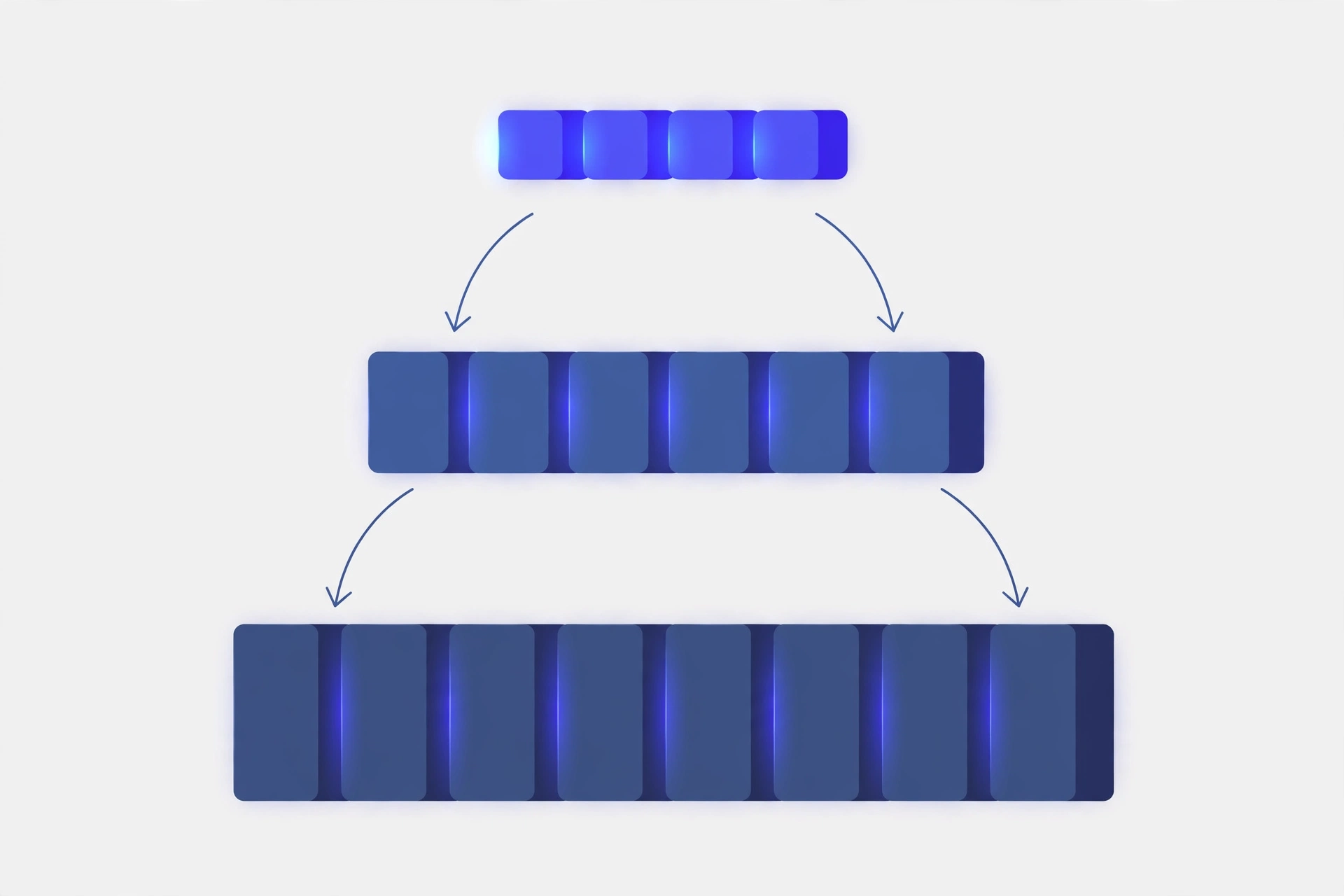 Diagram of a three-tier agent memory hierarchy flowing top to bottom
