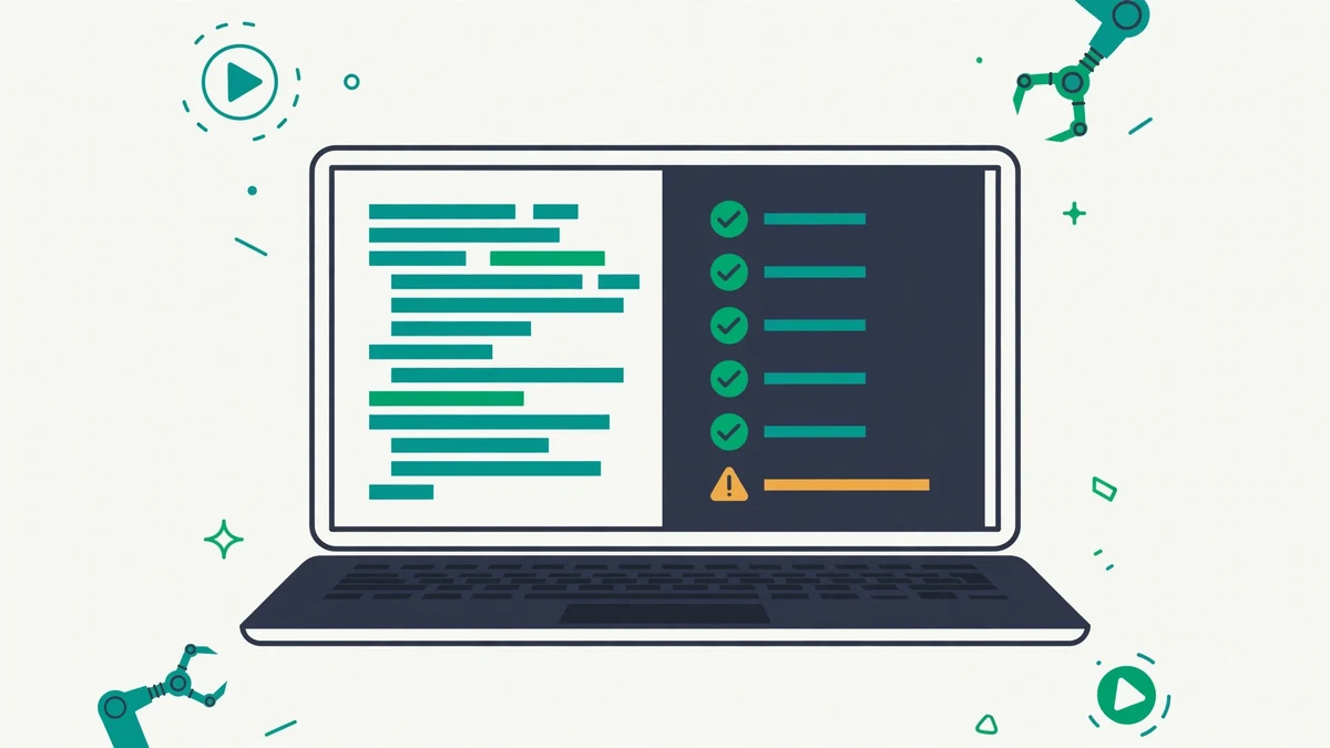 Ilustrasi test runner yang menjalankan suite browser automation